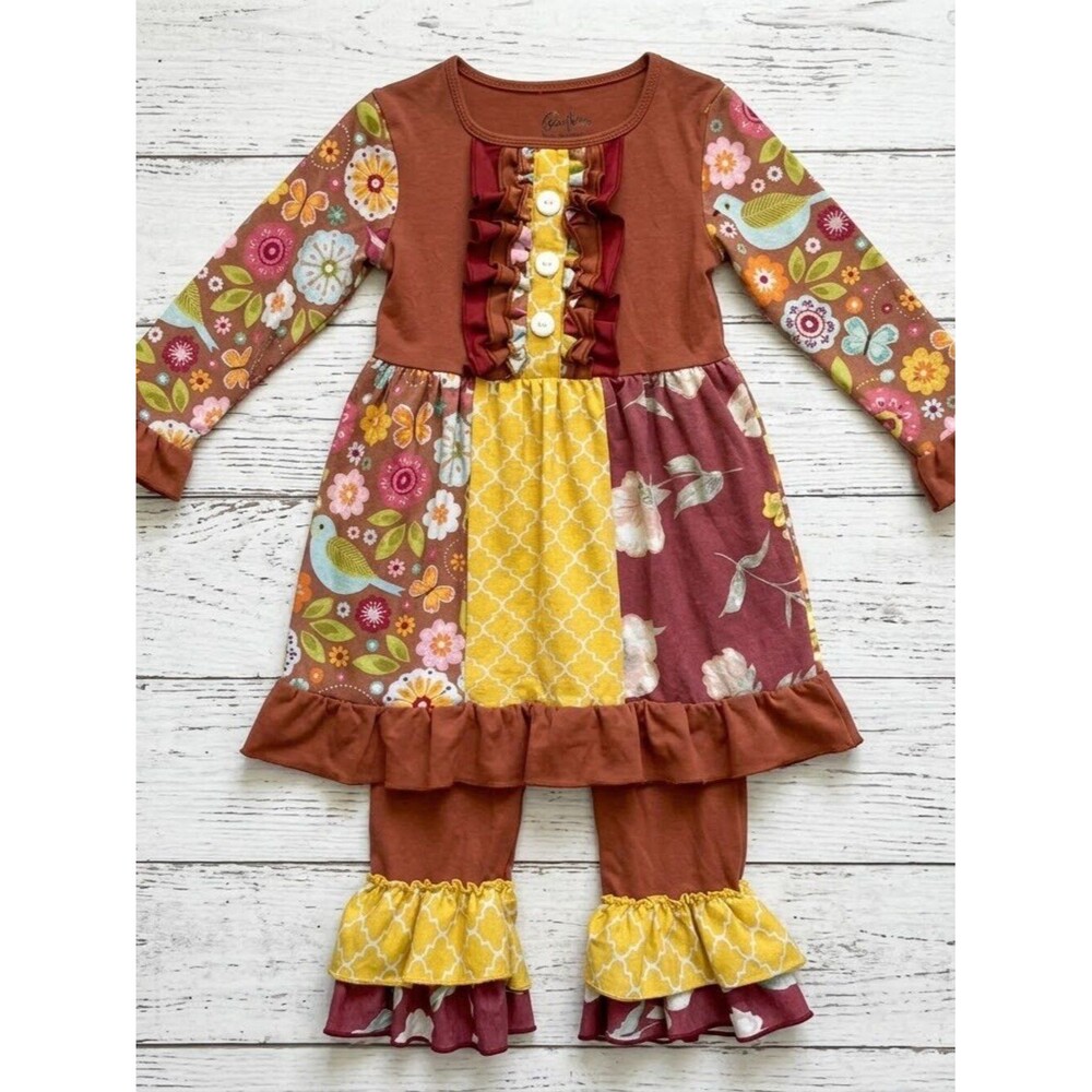 Tutu And Lulus Ruffles Dress And Pants Set Girls Size 5-6